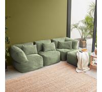 4Pcs Icon Noa, 2X Corner, 1X Recliner, 1X Slab, Jumbo Cord Sage Green