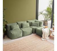 4Pcs Icon Noa, 1X Corner, 2X Recliner, 1X Slab, Jumbo Cord Sage Green