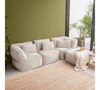 icon Noa Modular Bean Bag Sofa, 4 Piece, Jumbo Cord, Sage Green in Cream ICON Cream