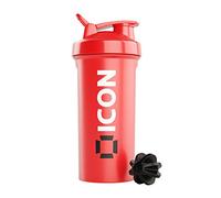 ICON Nutrition Classic Protein Shaker Bottle - 700ml, Made with BPA-Free Plastic, Leak-Proof Protein Shaker, Secure Lid and Mixing Ball, Ideal for Gym, Fitness, and Sports Protein Drink (Red)