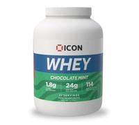 ICON Nutrition Whey Protein Powder - Chocolate Mint - High Protein, Grass Fed, Low Carbs & Fat, Complete Amino Acid Profile, Cold Shakes or Mix with Foods - 2.27kg, 71 Servings