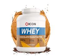 ICON Nutrition Whey Protein Powder - Chocolate Peanut - High Protein, Grass Fed, Low Carbs & Fat, Complete Amino Acid Profile, Cold Shakes or Mix with Foods - 2.27kg, 71 Servings