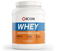 ICON Nutrition Whey Protein Powder - Cinnamon Vanilla Swirl - High Protein, Grass Fed, Low Carbs & Fat, Complete Amino Acid Profile, Cold Shakes or Mix with Foods - 960g, 30 Servings