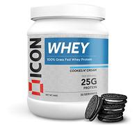 ICON Nutrition Whey Protein Powder - Cookies N Cream - High Protein, Grass Fed, Low Carbs & Fat, Complete Amino Acid Profile, Cold Shakes or Mix with Foods - 960g, 30 Servings