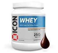 ICON Nutrition Whey Protein Powder - Molten Chocolate - High Protein, Grass Fed, Low Carbs & Fat, Complete Amino Acid Profile, Cold Shakes or Mix with Foods - 960g, 30 Servings