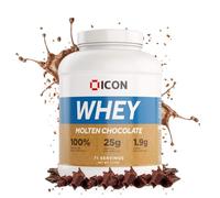 ICON Nutrition Whey Protein Powder - Molten Chocolate - High Protein, Grass Fed, Low Carbs & Fat, Complete Amino Acid Profile, Cold Shakes or Mix with Foods - 2.27kg, 71 Servings
