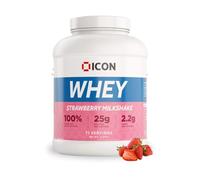 ICON Nutrition Whey Protein Powder - Strawberry Milkshake - High Protein, Grass Fed, Low Carbs & Fat, Complete Amino Acid Profile, Cold Shakes or Mix with Foods - 2.27kg, 71 Servings