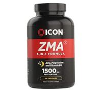 ICON Nutrition ZMA Supplement - 1500mg Per Serving, Sleep Vitamin Supplement, 3-in-1 Formula, Better Sleep Performance, Muscle Strength, Zinc, Magnesium and Vitamin B6-90 Tablets (1 Month Supply)