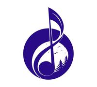 icon of Music Note Design Trendy Logo Silhouette Wall Decals 50.4x72.5cm Art Mural Painting DarkBlue