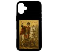 Icon of Saint George Riding His Horse and Slaying the Beast Case for iPhone 16 Plus
