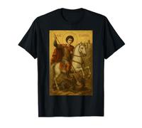 Icon of Saint George Riding His Horse and Slaying The Beast T-Shirt