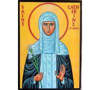 Icon of St Catherine of Siena. Saint Catherine of Siena Icon.18cm x 13cm