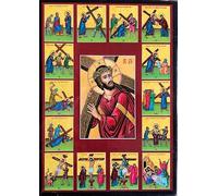 Icon of the Stations of the Cross. Via Crucis. Wood Icon 18cmx13cm