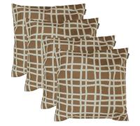 icon Outdoor Cushions Filled, Graphic Collection, Chocolate, Set of 4, 43cm x 43cm, Water Resistant, Brown Outdoor Cushions for Garden Furniture, Garden, Patio