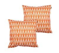 icon Outdoor Cushions Filled, Graphic Collection, Orange, Set of 2, 43cm x 43cm, Water Resistant, Orange Outdoor Cushions for Garden Furniture, Garden, Patio