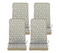 icon Outdoor High Back Seat Cushion Set Of 4 Olive Green Geometric