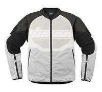 Icon Overlord 3 Moto Motorcycle Motorbike Leather Jacket Black / White