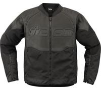 Icon Overlord3 Leather Motorcycle Jacket Black