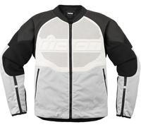 Icon Overlord3, leather-/textiljacket perforated M White/Black