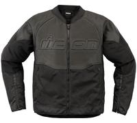 Icon Overlord3, leather-/textiljacket perforated S Black