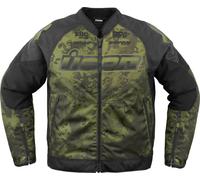 Icon Overlord3 Magnacross Motorcycle Textile Jacket, black-green, size 2XL for Men