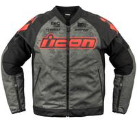 Icon Overlord3 Magnacross, textile jacket S Grey/Black/Red