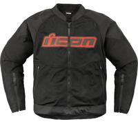 Icon Overlord3 Mesh Solid Motorcycle Textile Jacket, black-red, size 2XL for Men