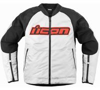 Icon Overlord3 Motorcycle Textile Jacket, white/black/red, size XL
