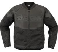 Icon Overlord3 perforated Motorcycle Leather / Textile Jacket, black, size L for Men