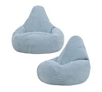 icon Pack of 2 Dalton Kids Bean Bag, Corduroy Childrens Beanbag in Light Blue ICON Light Blue