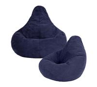 icon Pack of 2 Dalton Kids Bean Bag, Corduroy Childrens Beanbag in Navy ICON Navy