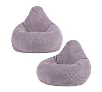 icon Pack of 2 Dalton Kids Bean Bag, Corduroy Childrens Beanbag in Purple ICON Purple