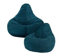 icon Pack of 2 Dalton Kids Bean Bag, Corduroy Childrens Beanbag in Teal ICON Teal