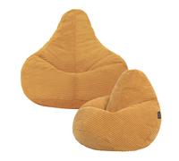 icon Pack of 2 Dalton Kids Bean Bag, Corduroy Childrens Beanbag in Yellow ICON Yellow