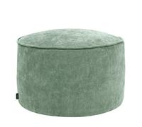 icon Round Chenille Bean Bag Pouffe Sage Green Large Chenille Footstool ICON Green Large