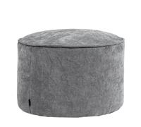 icon Round Chenille Bean Bag Pouffe Sage Green Large Chenille Footstool in Mid Grey ICON Mid Grey Large