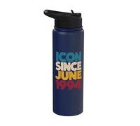 Icon Since 1994 Retro Striped Stainless Steel Insulated Water Bottle