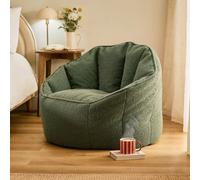 Icon Sirena Boucle Bean Bag Accent Chair, Olive