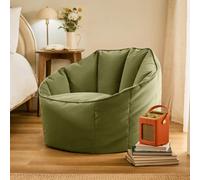 Icon Sirena Matt Velvet Bean Bag Accent Chair, Olive