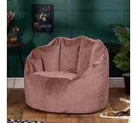 icon Sirena Scallop Chair Bean Bag Charcoal Grey Velvet Bean Bags in Light Pink ICON Light Pink