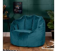 icon Sirena Scallop Chair Bean Bag Charcoal Grey Velvet Bean Bags in Teal ICON Teal