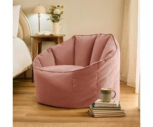 icon Sirena Scallop Chair Bean Bag Dusk Pink Velvet Bean Bags