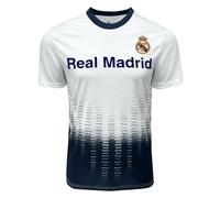 Icon Sports Men Compatible with Real Madrid Sublimation Logo Poly Soccer Jersey - White