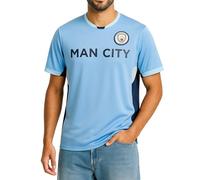 Icon Sports Men's Polyshirt Shirt, Man City Wordmark on Front, Medium