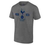 Icon Sports Mens Tottenham World Soccer Team Graphic Print Short Sleeve Cotton T-Shirt, Est 1882 / Dark Heather Grey, S