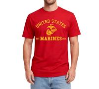 Icon Sports Men's U.s. Marine Corps Short Sleeve T-Shirt, Red, Medium