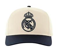 Icon Sports Officially Licensed Real Madrid Adjustable Dad Cap - White & Black Cotton Hat with Buckle for Men & Women
