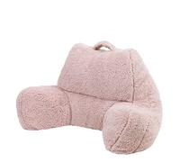 icon Teddy Bear Sherpa Cuddle Cushion, Dusk Pink, Reading Support Pillow with Filling Included, Bedroom, Bedroom Accessories