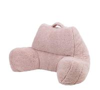 icon Teddy Bear Sherpa Cuddle Cushion, Dusk Pink, Reading Support Pillow with Filling Included, Bedroom, Bedroom Accessories
