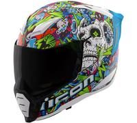 Icon Ultraflite Doodle 3, full face helmet XL White/Green/Blue